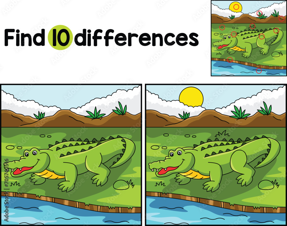 Crocodile Animal Find The Differences