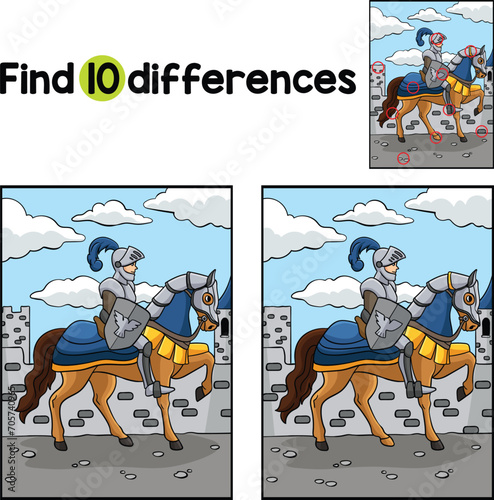 Knight on a Horse Find The Differences