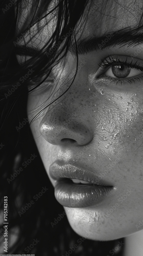 black and white portrait of woman