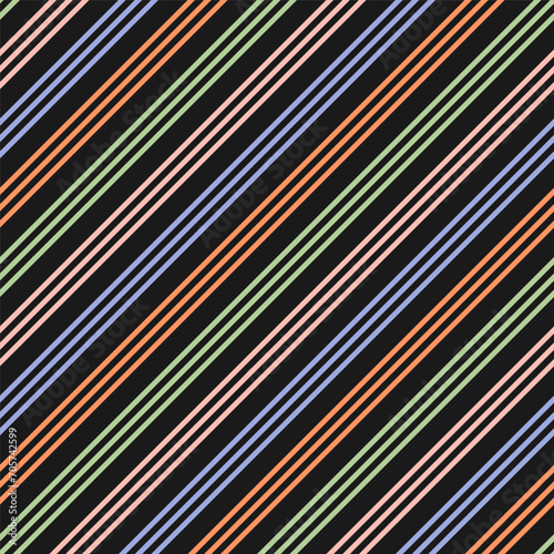 Seamless pattern with colorful oblique stripes and black background