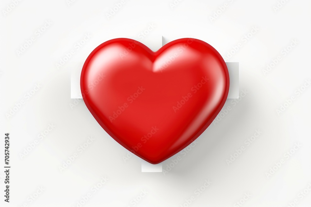 Close-up, 3d mockup of beautiful heart with minimal background