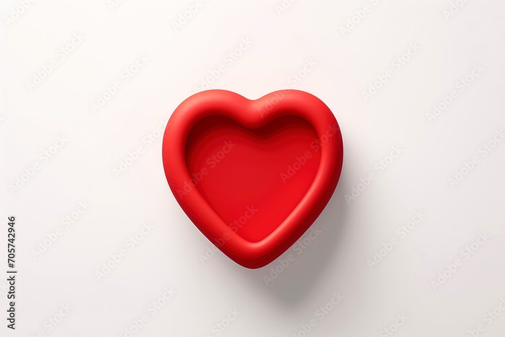 Close-up, 3d mockup of beautiful heart with minimal background