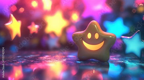 Smiling Star with Bokeh Effects