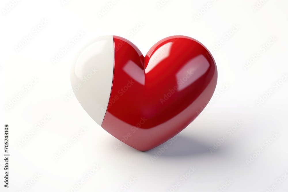Close-up, 3d mockup of beautiful heart with minimal background Close-up, 3d mockup of beautiful heart with minimal background