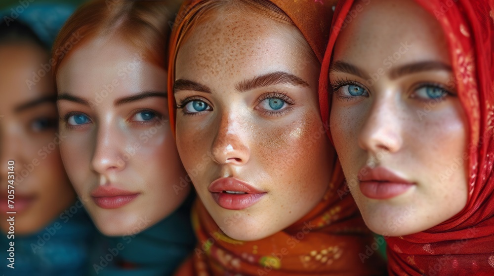 Collage of diverse and inclusive women from around the world, concept of international women’s day or IWD, Collage of diverse and inclusive women from around the world, concept of international women’s day or IWD,