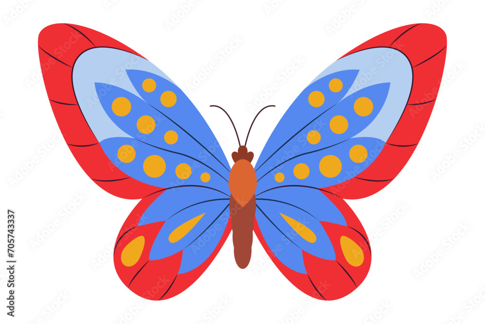 Colorful Butterfly logo isolated. Butterfly illustration. Beautiful insects isolated on white background. Spring summer seasons butterfly. design element. Vector illustration