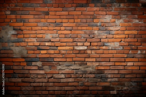 Wall texture Orange brick wall adorned with a black border