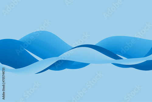 Abstract Blue smooth flowing dynamic wave background