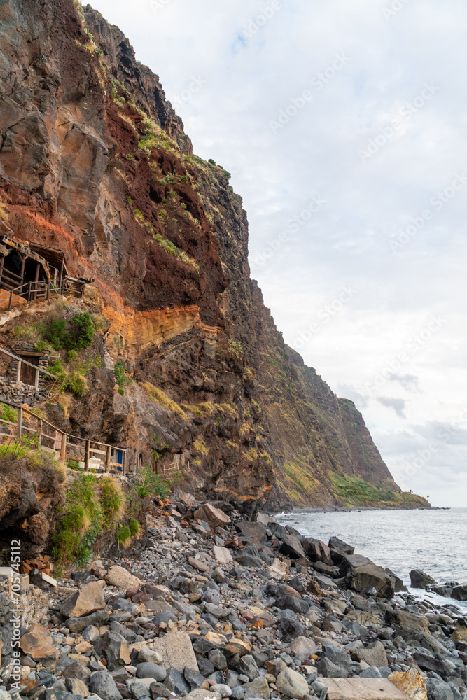 Remote village Calhau da Lapa on Madeira in a gorge