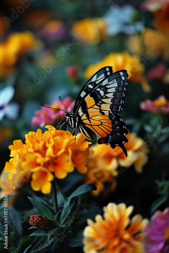 a beautiful butterfly sitting on a flower. nature.