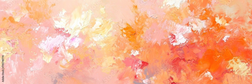 banner with a gradient flow of soft peach tones, using brush strokes to create a fluid and calming abstract background