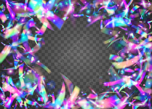 Neon Tinsel. Metal Prism. Pink Laser Effect. Glitch Glitter. Bright Foil. Holiday Art. Falling Confetti. Shiny Festival Wallpaper. Blue Neon Tinsel