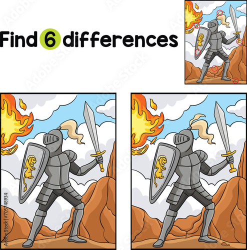 Knight in a Fighting Pose Find The Differences