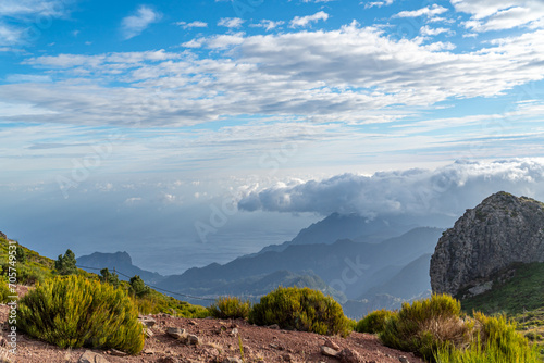 Coastline of Madeira seen from the Highest mountain pico do arieiro photo