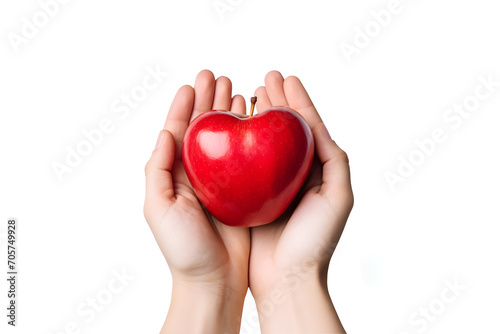 hands holding red heart, body care, illness, love, organ donation, mindfulness, wellbeing, family insurance and CSR concept, world health day, 