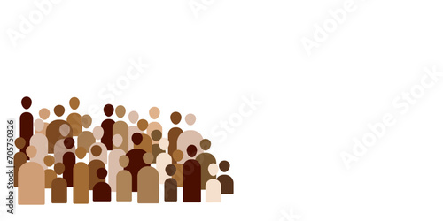 Group diversity abstract human silhouettes, vector illustration of different people, concept design