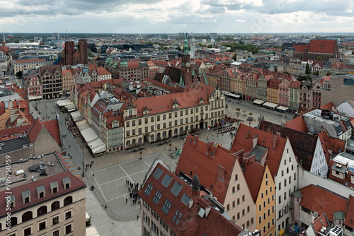 Panoramic view to Wroclaw city in Poland