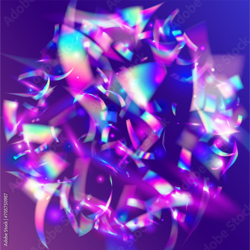 Bokeh Confetti. Surreal Foil. Violet Laser Background. Disco Christmas Sunlight. Blur Flyer. Birthday Glare. Cristal Tinsel. Holiday Art. Pink Bokeh Confetti