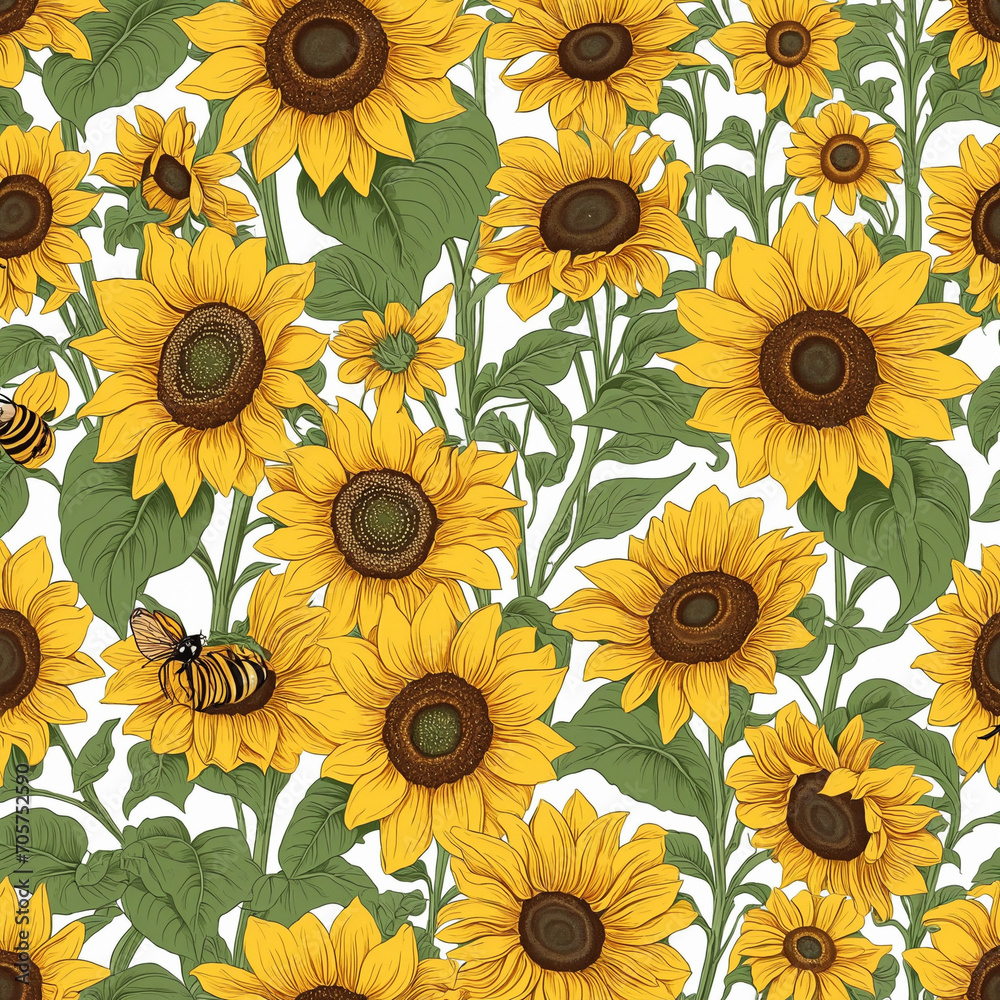 Sunny Sunflower Field Background Sunny Sunflower Field Background