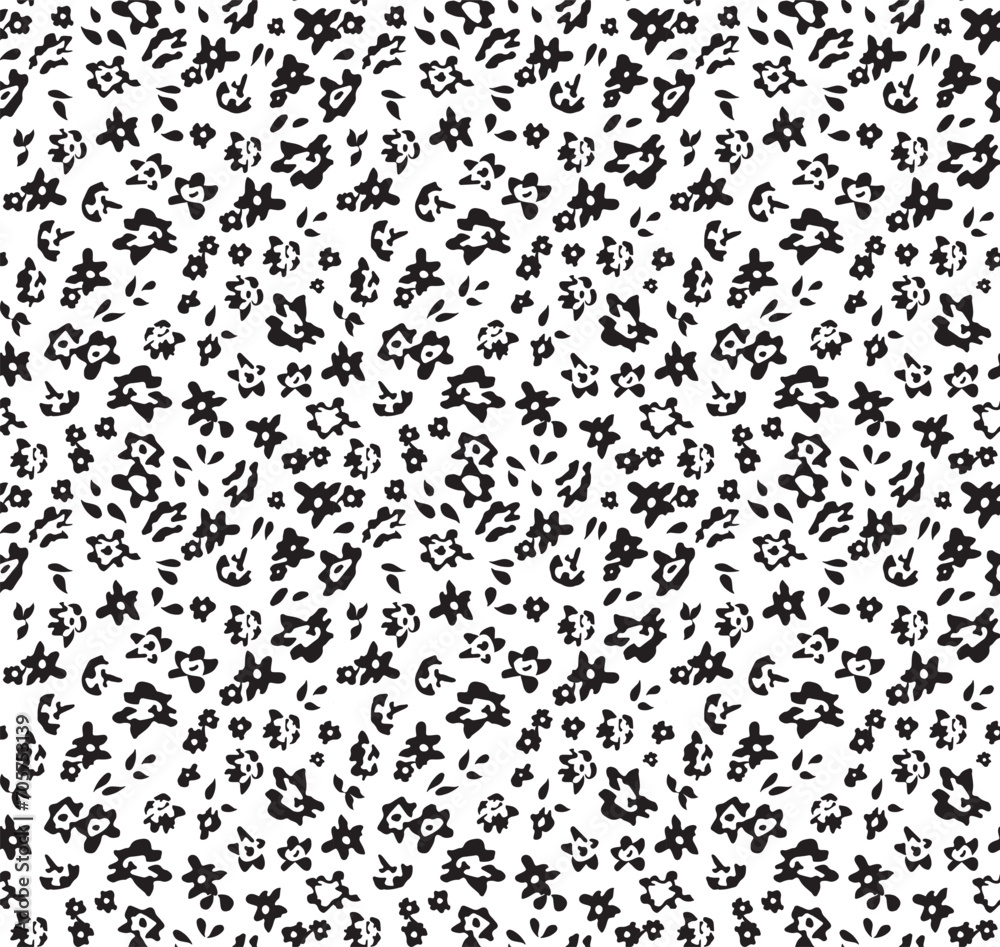 small black and white daisy pattern little flowers