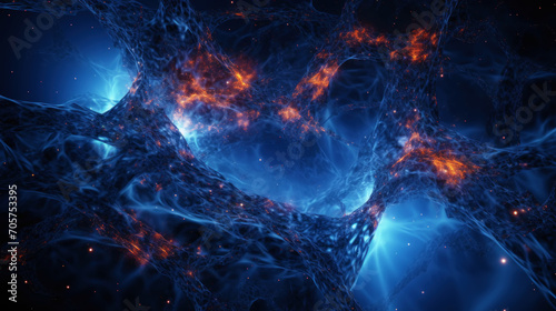 The concept of a scientific image of dark matter / energy, interweaving of matter / energy. Generative AI