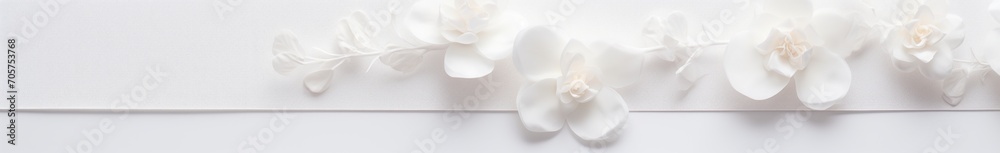  a group of white flowers sitting on top of a white piece of paper on top of a white sheet of paper on top of a white sheet of paper with a white background.