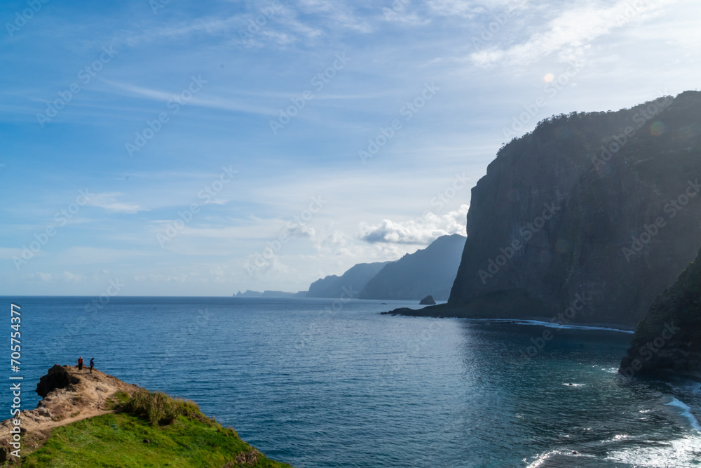 Waves crashing into the cliffs of madeira island Waves crashing into the cliffs of madeira island