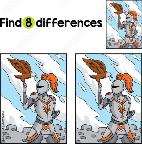 Knight with an Eagle Find The Differences