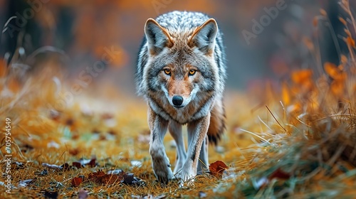 wolf in the woods photo