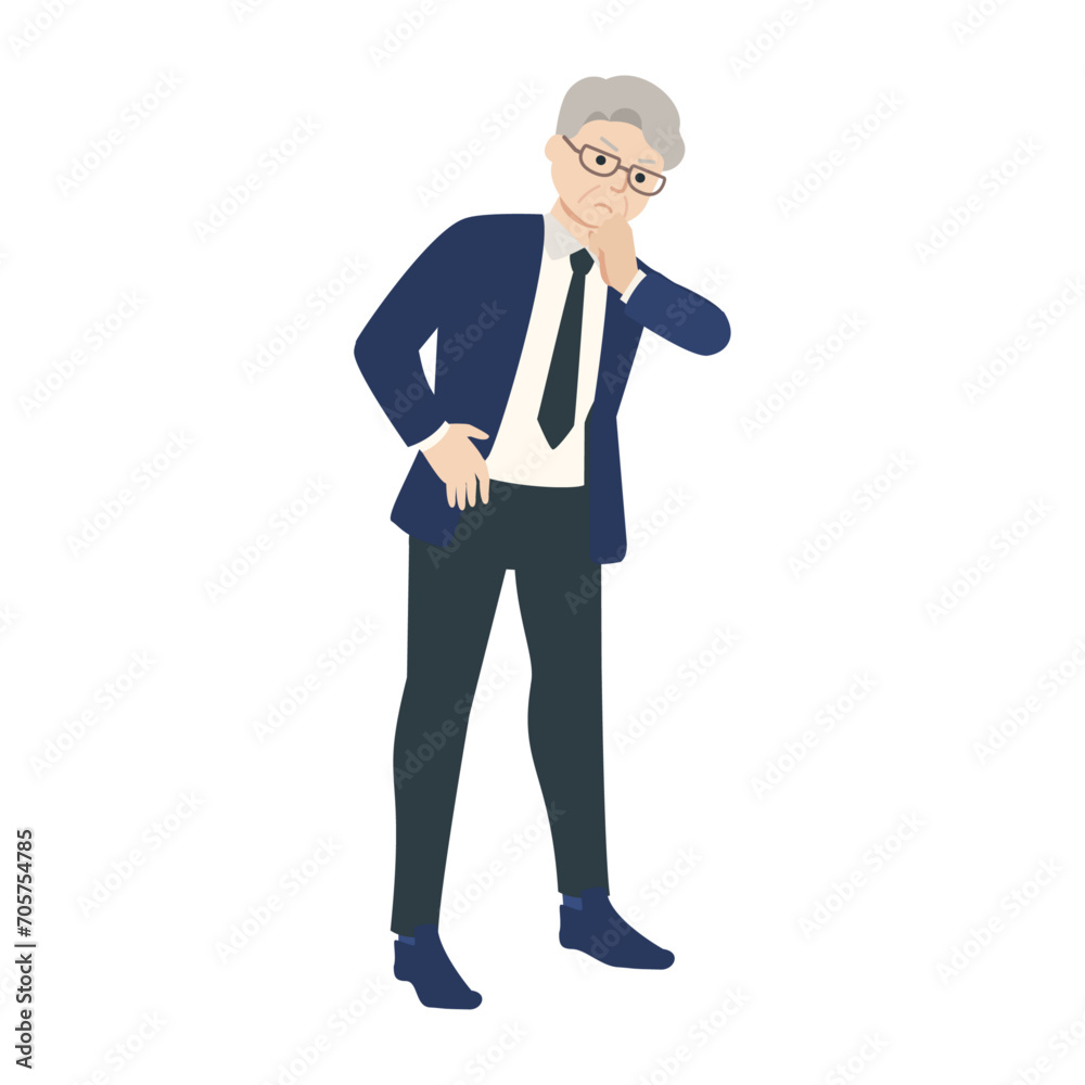 年配のビジネスマンのイラスト