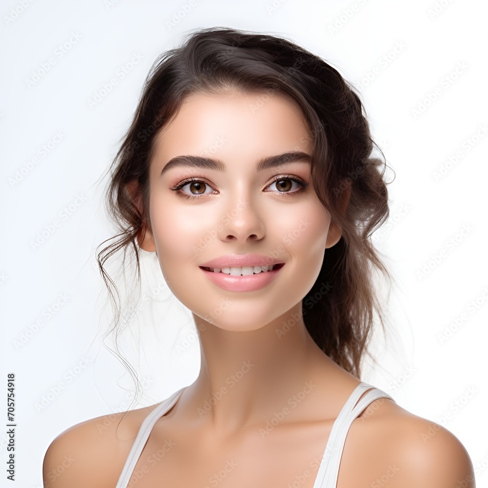 young happy woman posing and looking in camera,white background young happy woman posing and looking in camera,white background