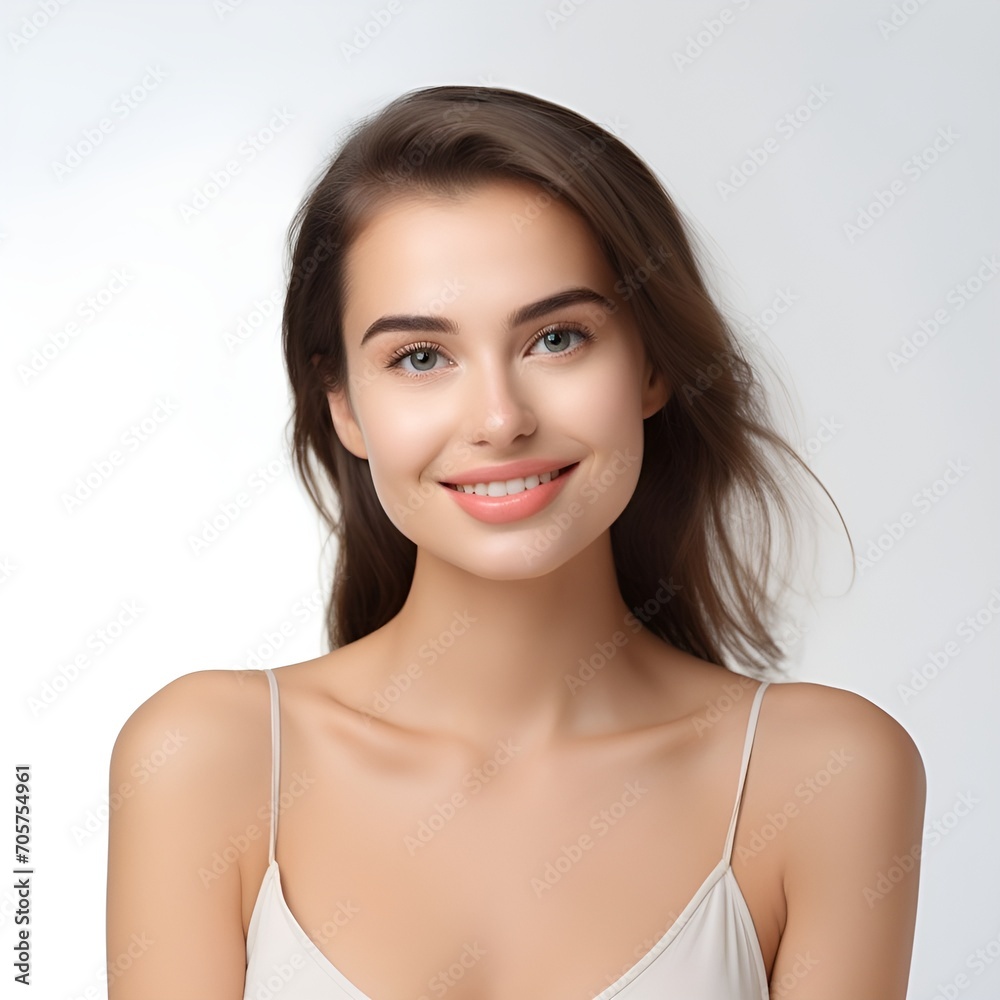 young happy woman posing and looking in camera,white background young happy woman posing and looking in camera,white background