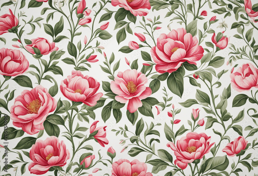 Fototapeta premium Stunning 3D Floral Wallpaper