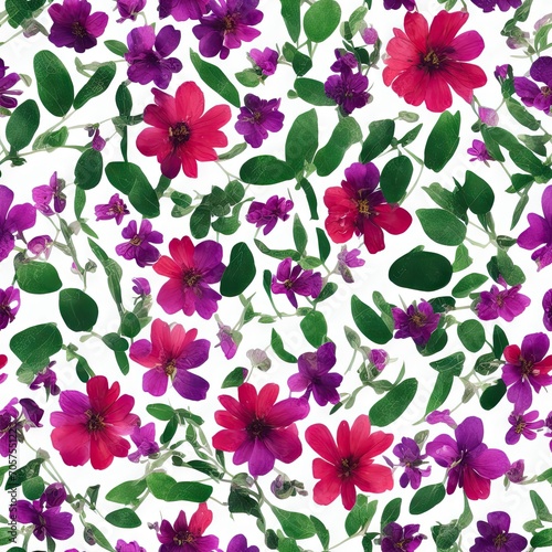 Flowers. Abstract seamless pattern. AI generated.