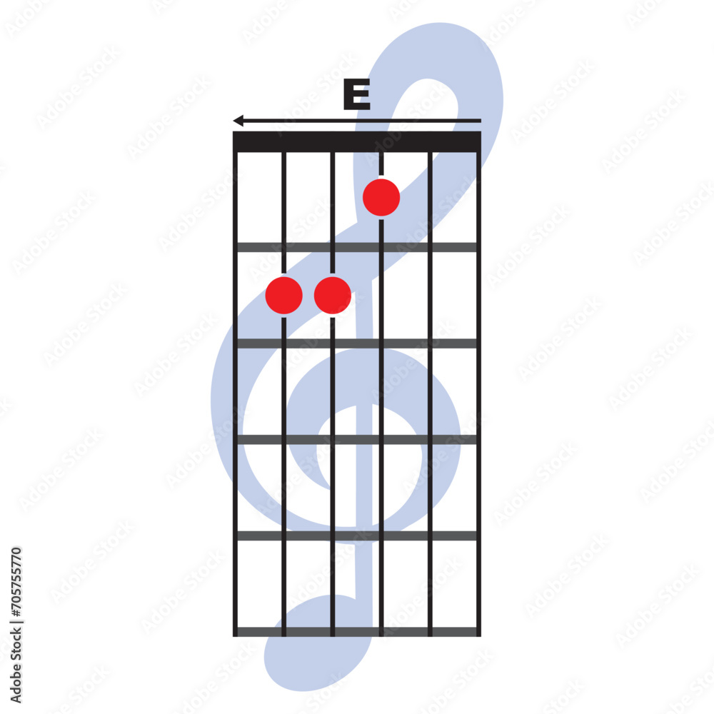 E guitar chord icon