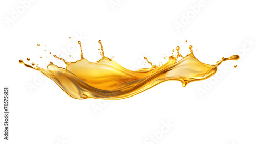 Oil splash on transparent background. Golden oil splash in png