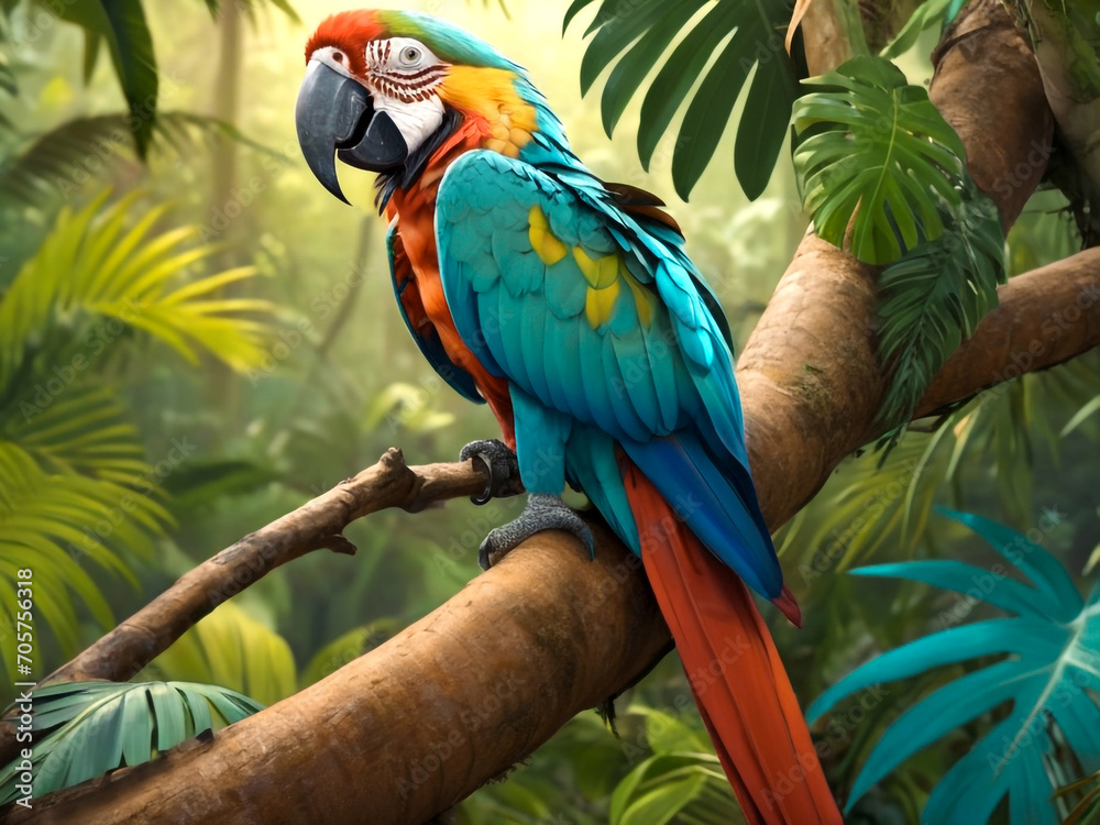 Multi colored macaw