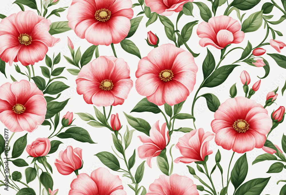 Obraz premium Stunning 3D floral wallpaper