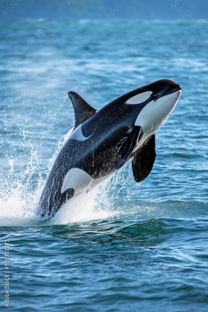 Fototapeta premium orca whale jumping out of the water