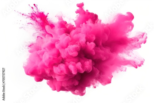  a pink substance is in the air and is in the middle of a cloud of pink ink on a white background that appears to be floating or floating in the air.