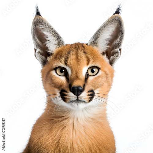 An African Caracal isolated on a white background  © PixelHD