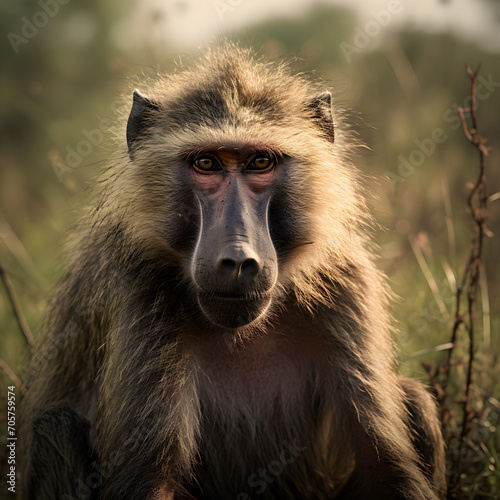 Baboon in nature 