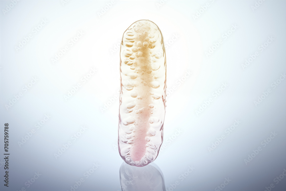 Close-up of microscopic bacterium isolated. Close-up of microscopic bacterium isolated.