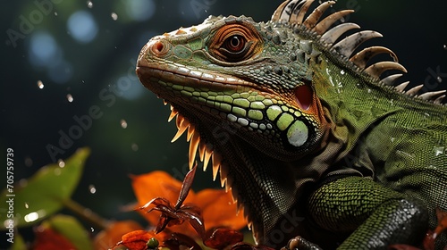 Lizard reptile tropical nature forest wildlife © Montalumirock