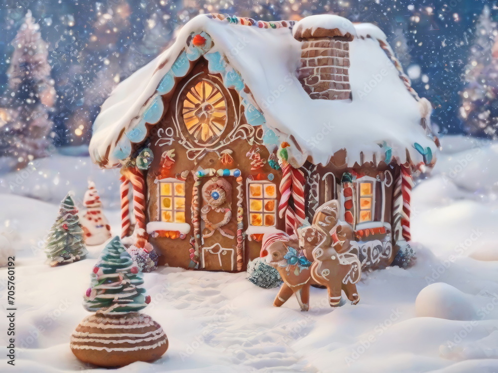 Beautiful fairytale Christmas gingerbread house. Beautiful fairytale Christmas gingerbread house.