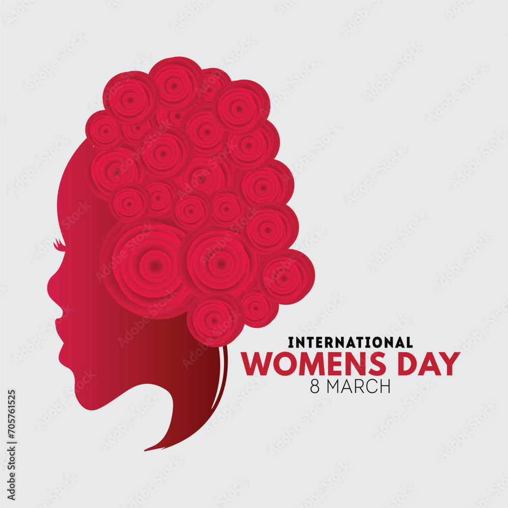 Women's Day with red rose flower