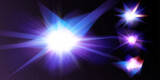  Light star crystal shiny hologram bokeh. Set of transparent color effects.

