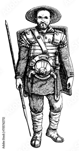 Legionnaire from the Danube by hand drawn. Vector image
