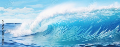big clear blue water wave banner