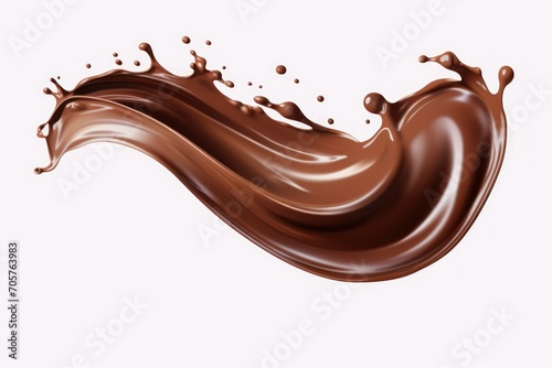  a splash of chocolate in the shape of a wave of chocolate on a white background, with a splash of chocolate in the shape of a wave of chocolate on a white background.